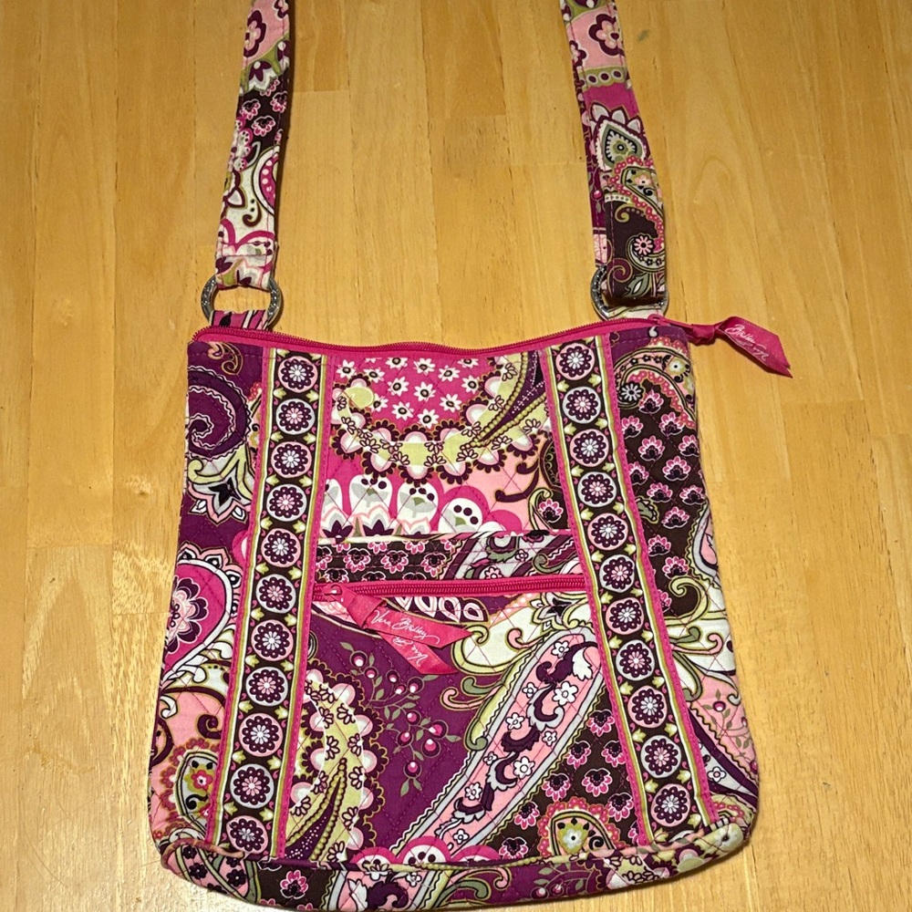 Vera Bradley Pink and Purple Paisley Crossbody